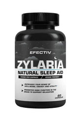 Efectiv Nutrition Zylaria bottle, a natural sleep aid promoting relaxation and normal sleep quality.